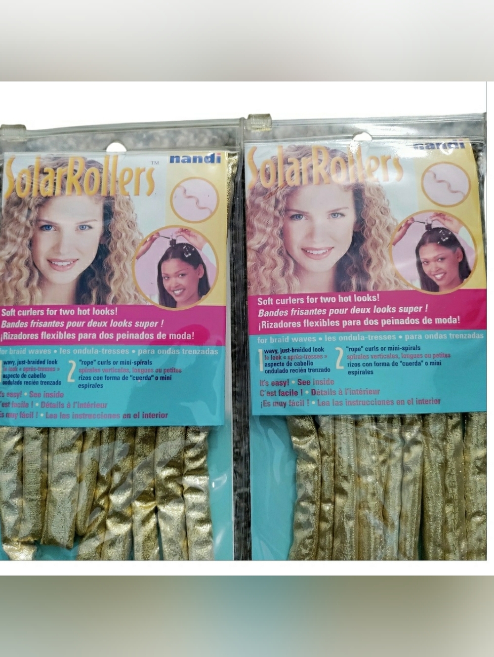 Y2K Solar Rollers Nandi Gold Bendable Rollers Lot Of 2 New